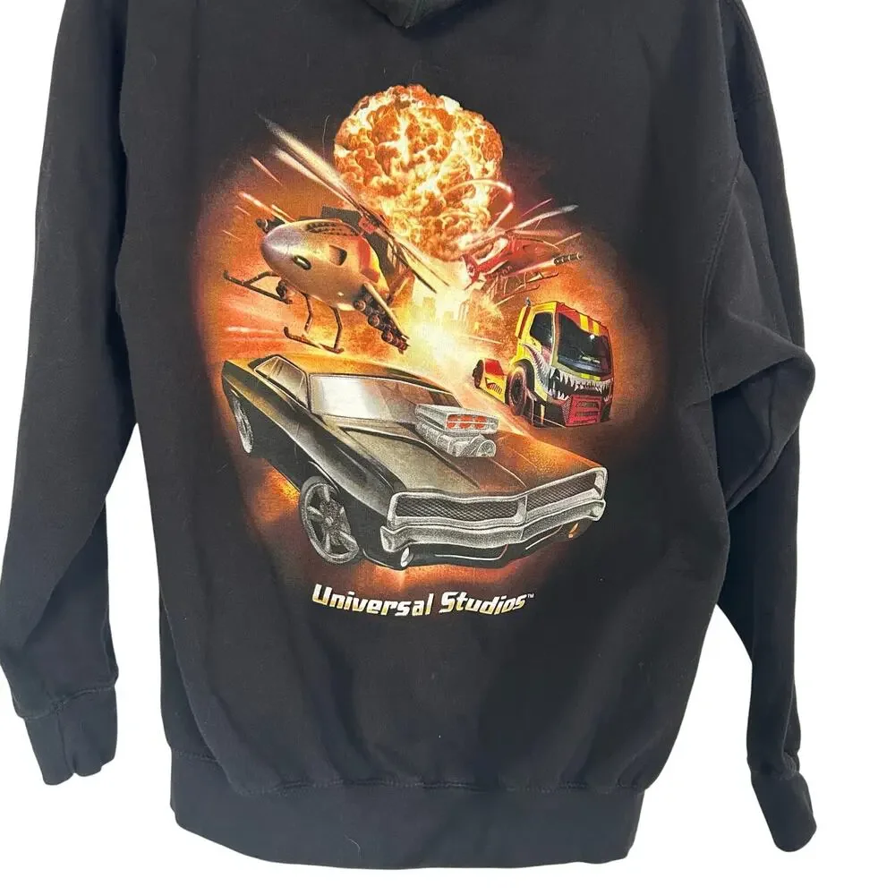 Universal Studios Fast & Furious Supercharged Black Zip Hoodie M